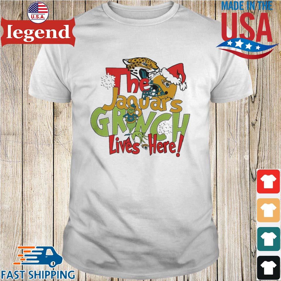 The Jacksonville Jaguars Grinch Lives Here Christmas T Shirt Sweater