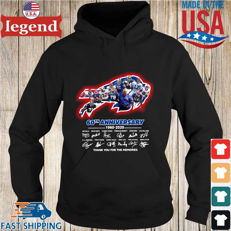 Buffalo bills 60th anniversary 1960 2020 thank you for the memories  signatures shirt, hoodie, sweater, long sleeve and tank top