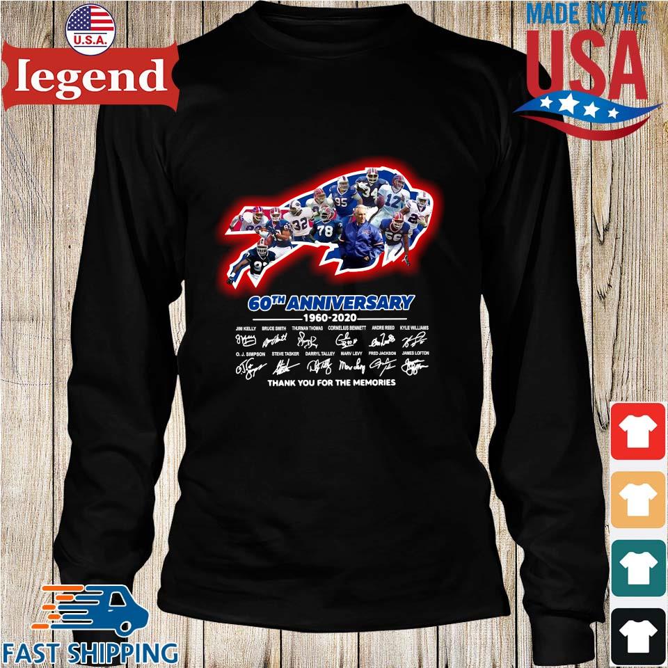 Buffalo bills 60th anniversary 1960 2020 thank you for the memories  signatures shirt, hoodie, sweater, long sleeve and tank top