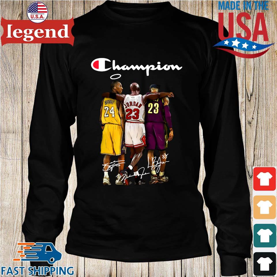 Champion LeBron James Kobe Bryant Michael Jordan Signatures Shirt