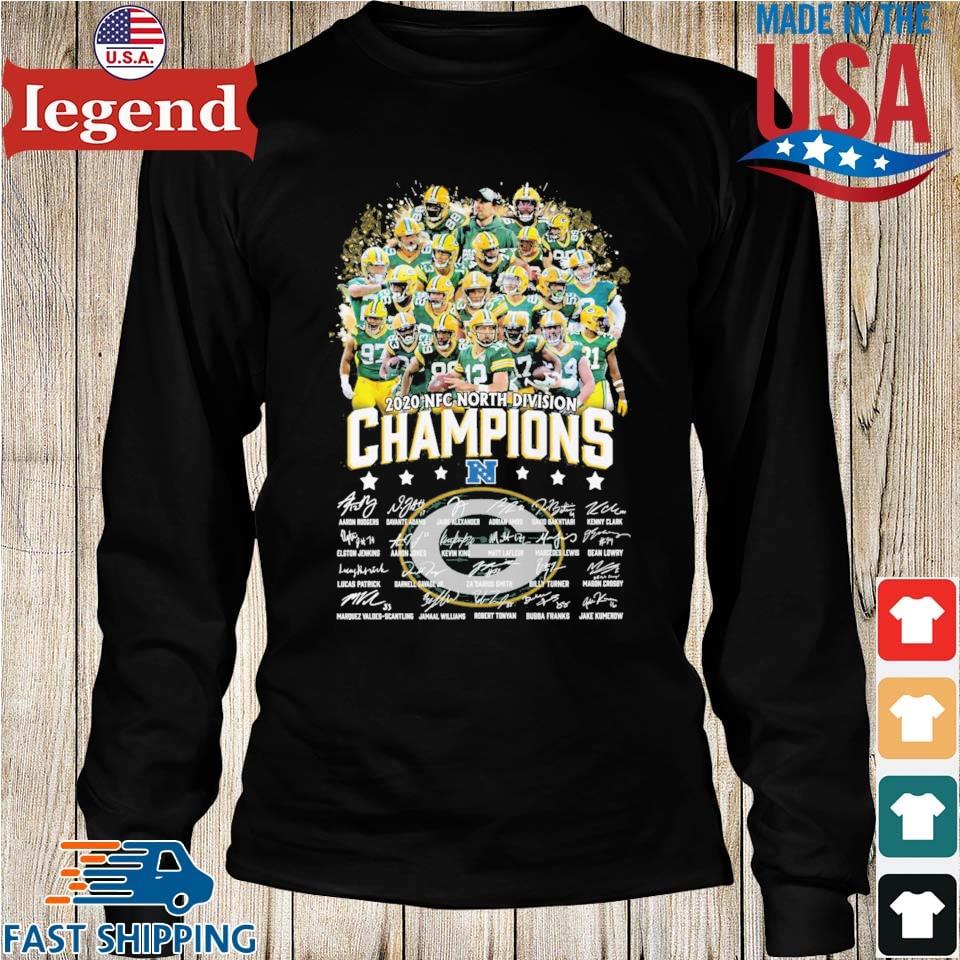 Green Bay Packers NFC North Division Champions 2020 signatures shirt,  hoodie, sweater, long sleeve and tank top