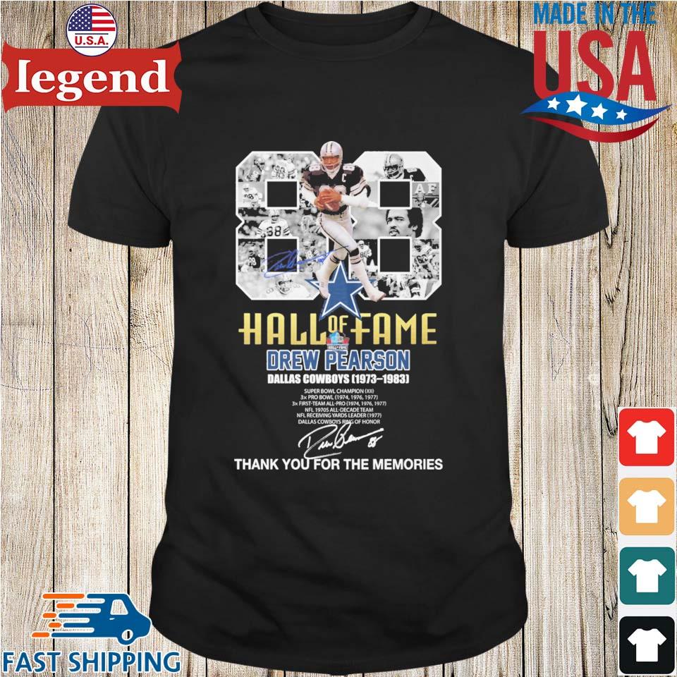 Dallas Cowboys hall of fame Drew Pearson 88 1973-1983 signatures shirt,Sweater,  Hoodie, And Long Sleeved, Ladies, Tank Top