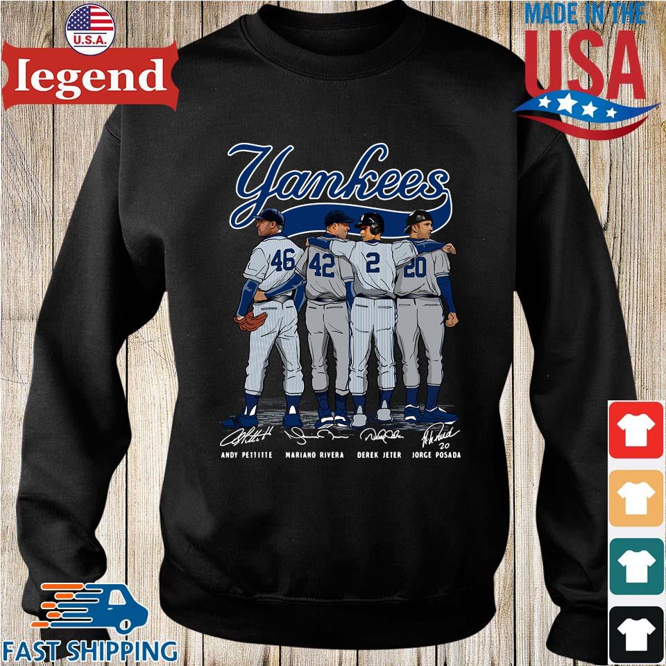 New York Yankees Andy Pettitte Mariano Rivera Derek Jeter Jorge Posada  signatures shirts,Sweater, Hoodie, And Long Sleeved, Ladies, Tank Top