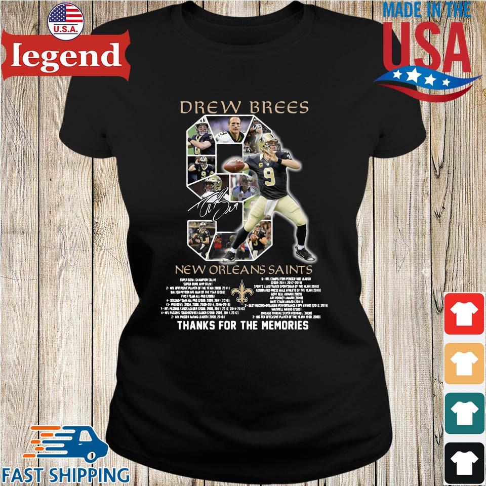 9 Drew Brees New Orleans Saints thanks for the memories signature