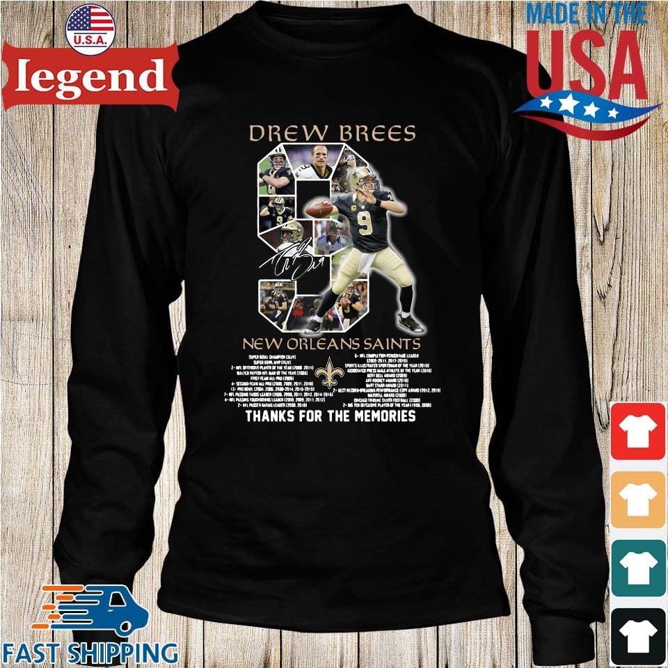 9 Drew Brees New Orleans Saints thanks for the memories signature