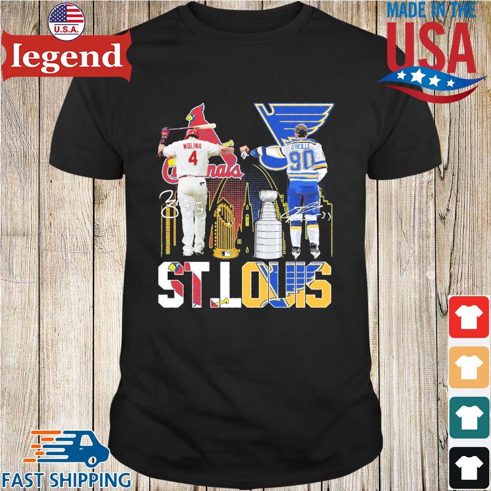 St. Louis Cardinals Molina St. Louis Blues O'Reilly Signatures Shirt,Sweater,  Hoodie, And Long Sleeved, Ladies, Tank Top