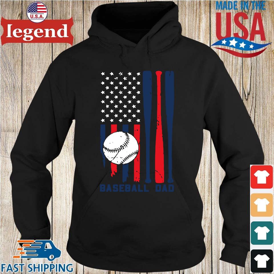 Baseball Dad American Flag Shirt, American Flag Baseball Dad T