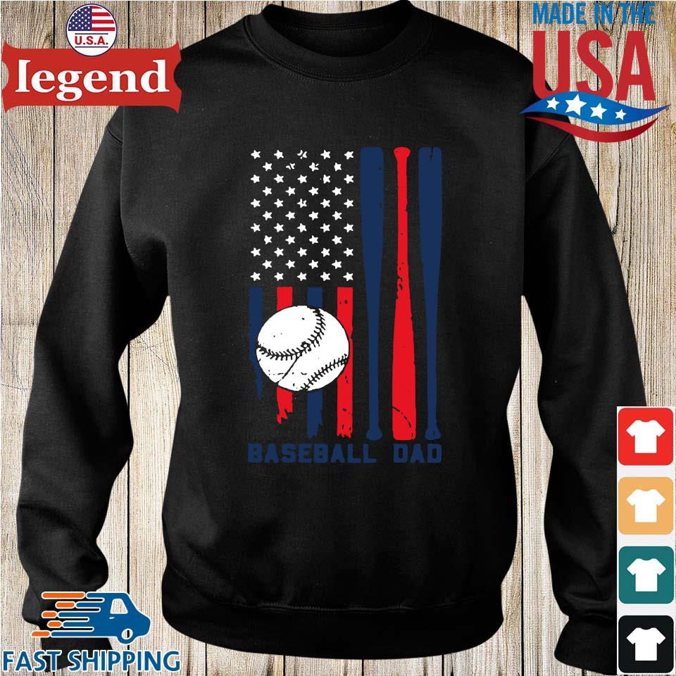 Baseball Dad American Flag Shirt, American Flag Baseball Dad T