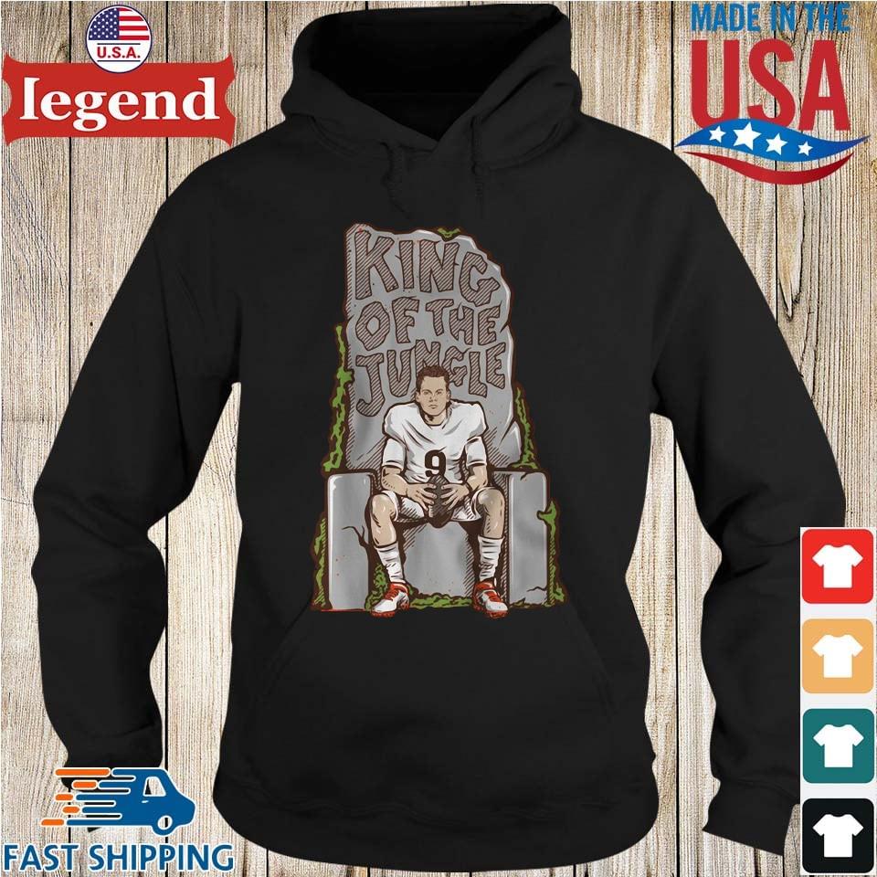 Official Joe burrow king of the jungle T-shirt, hoodie, tank top, sweater  and long sleeve t-shirt