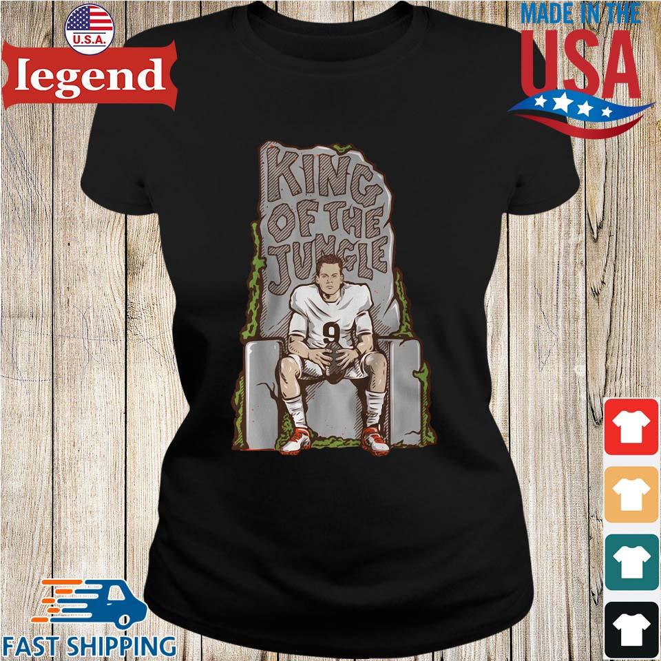 Official Joe burrow king of the jungle T-shirt, hoodie, tank top, sweater  and long sleeve t-shirt