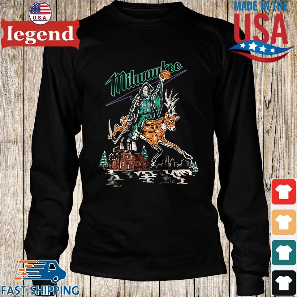 Warren Lotas Milwaukee Bucks Buckrider vintage shirt