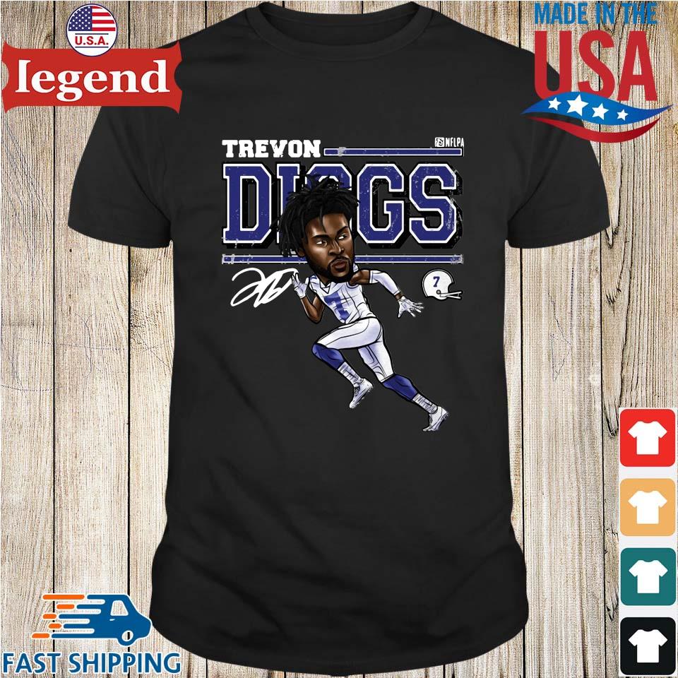 Trevon Diggs Cartoon Dallas Football signature shirt, hoodie