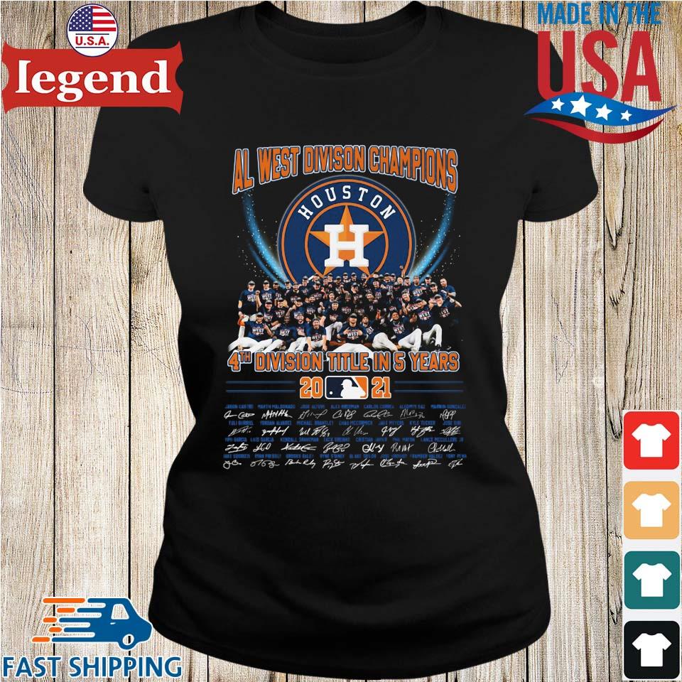 Houston Astros 4th division title in 5 years al west division champions 2021  signatures shirt, hoodie, sweater, long sleeve and tank top