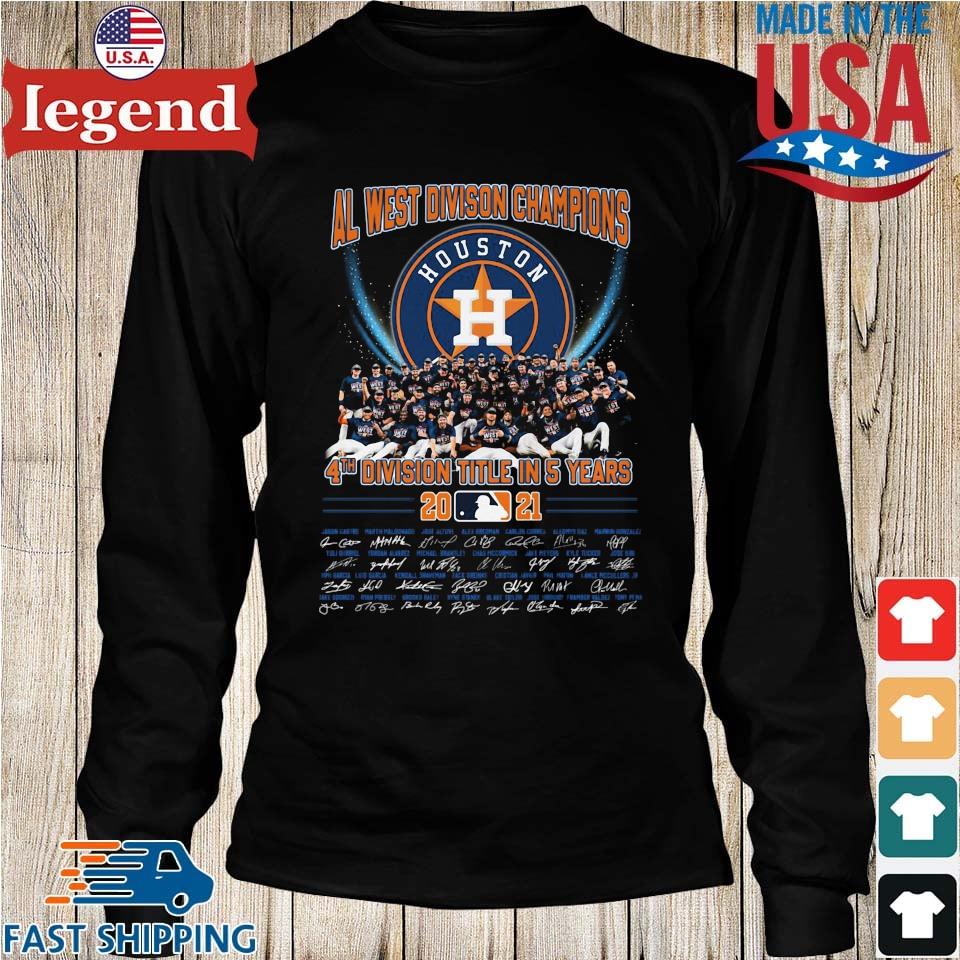 Houston Astros 4th division title in 5 years al west division champions  2021 signatures shirt, hoodie, sweater, long sleeve and tank top