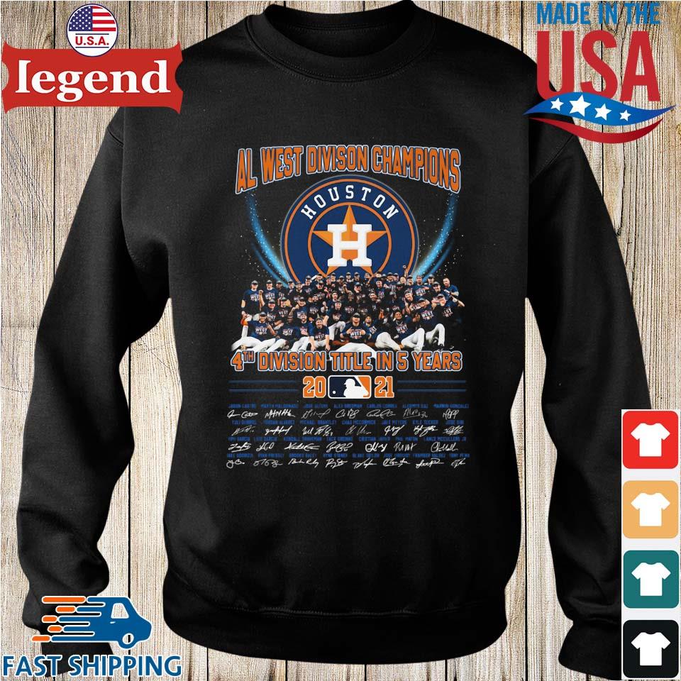 Houston Astros 4th division title in 5 years al west division champions  2021 signatures shirt, hoodie, sweater, long sleeve and tank top