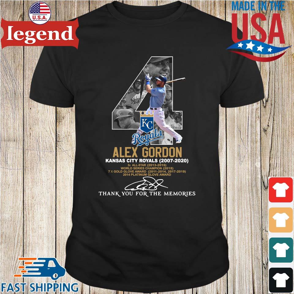 Alex Gordon Kansas City Royals Signature Thank You For The Memories T-Shirt  - TeeNavi