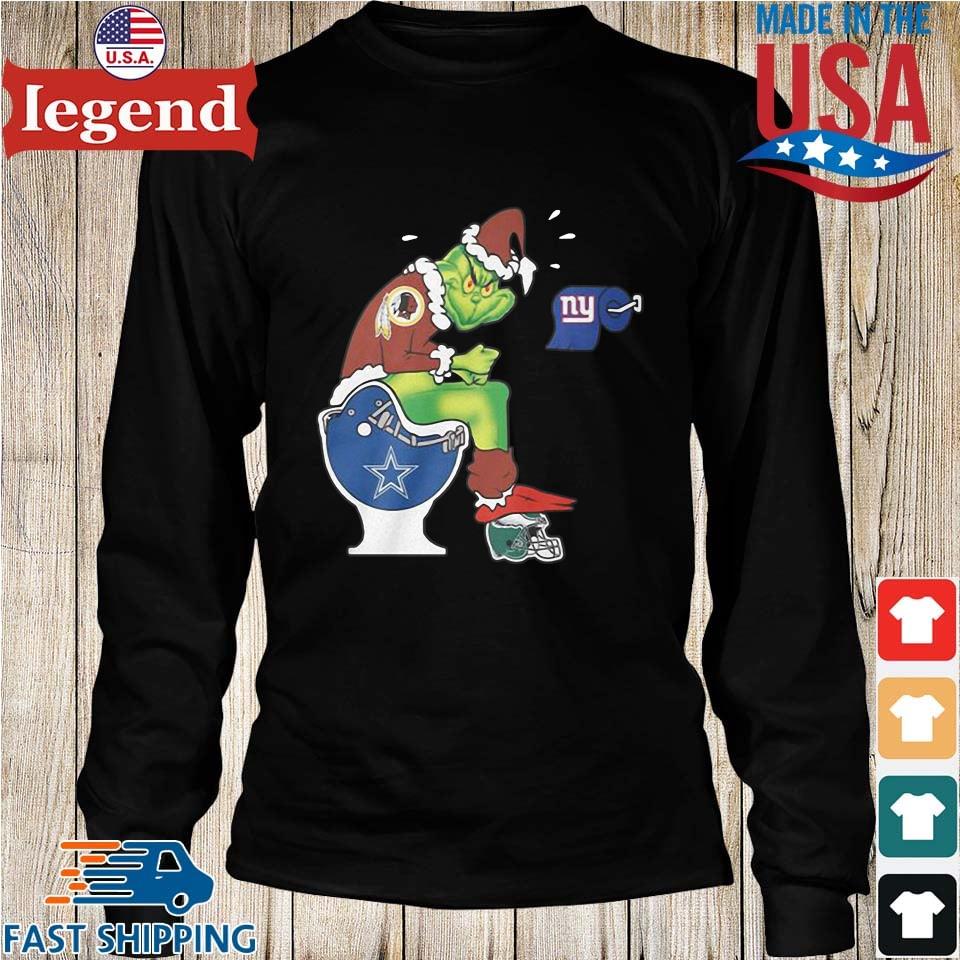 The Grinch Washington Football Team Shit On Toilet Dallas Cowboys Christmas  T-Shirt, hoodie, sweater, long sleeve and tank top