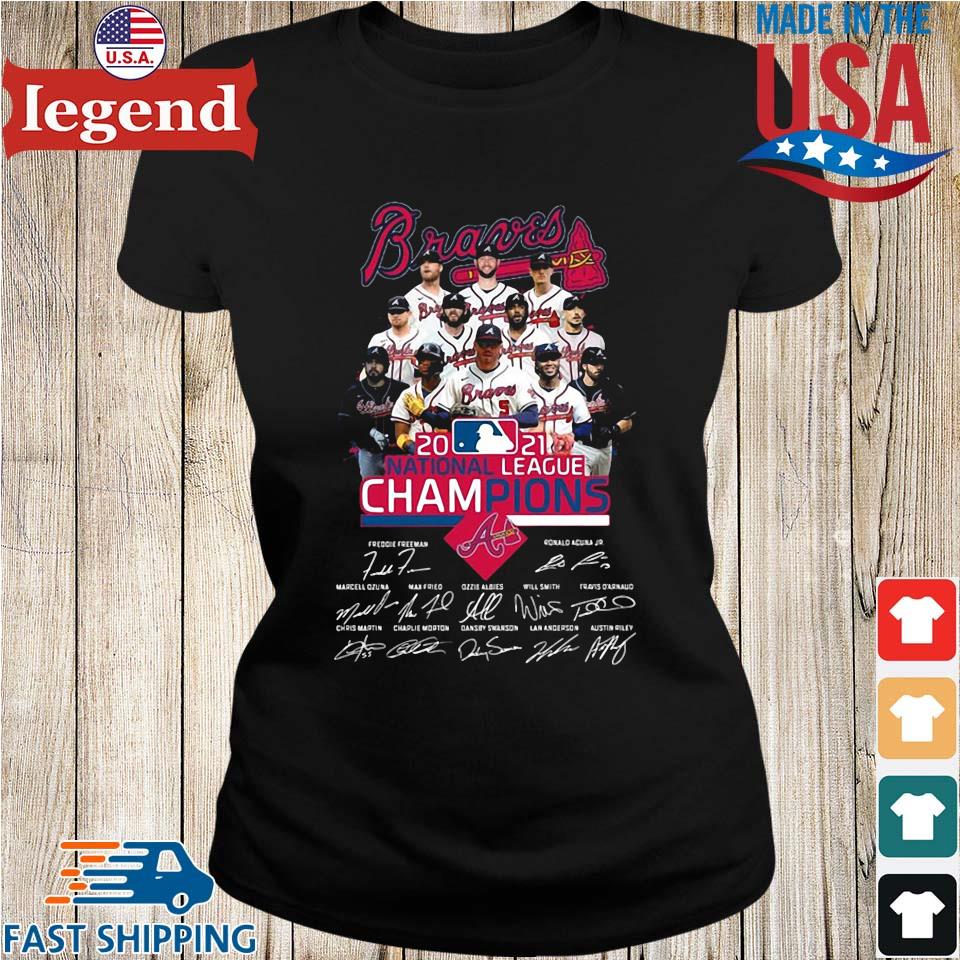 2021 World Series Atlanta Braves National League Champions Signatures Shirt,Sweater,  Hoodie, And Long Sleeved, Ladies, Tank Top