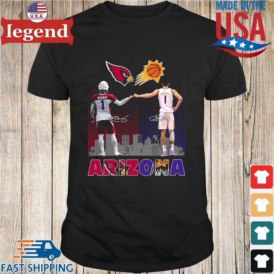 Nice arizona sport arizona cardinals kyler murray and phoenix suns devin  booker signatures shirt, hoodie, sweater, long sleeve and tank top