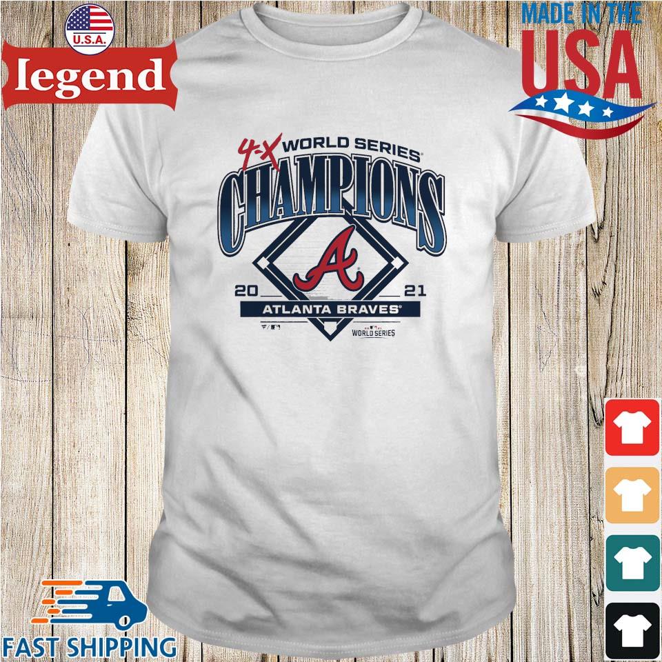Braves 4 Time World Series Champions Shirt, hoodie, sweater, long