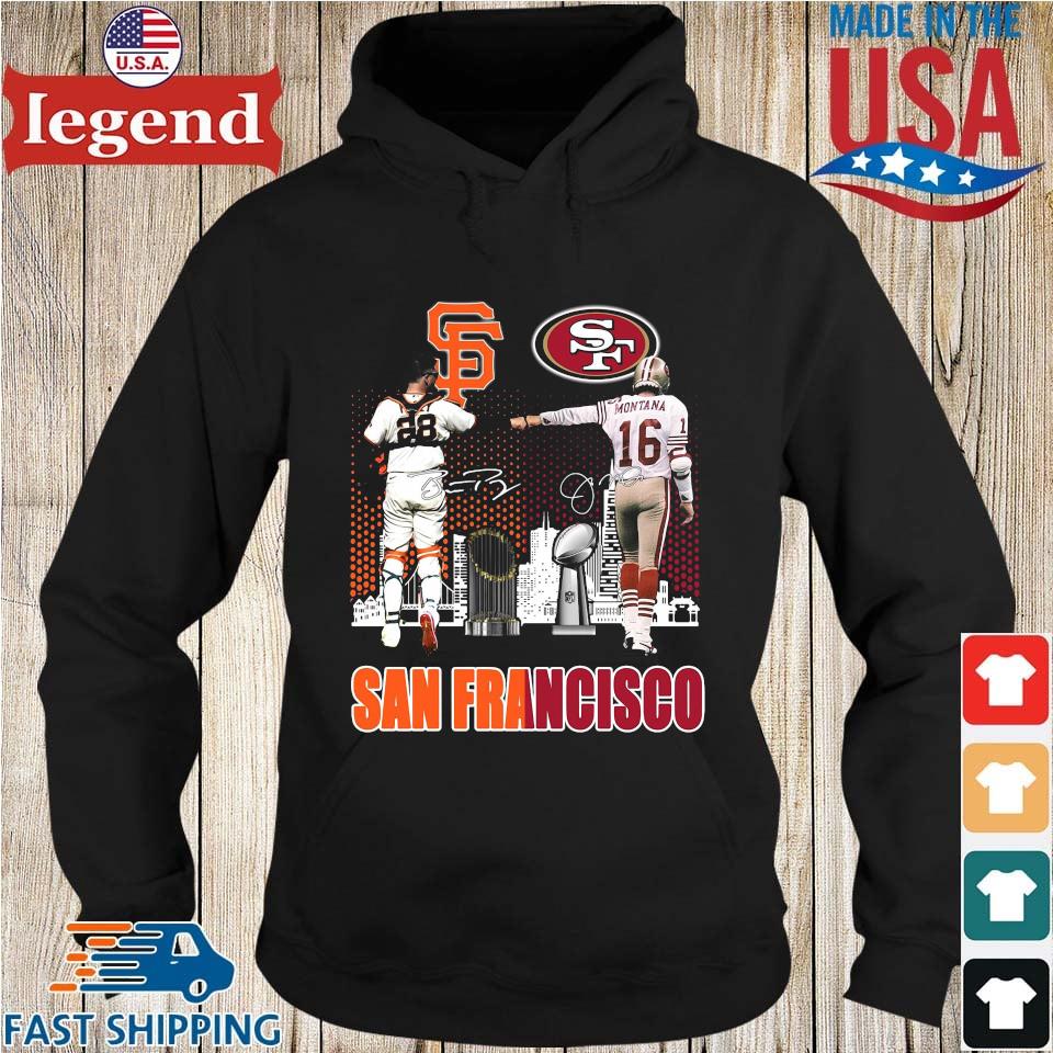 Funny San Francisco 49ers and San Francisco Giants Montana Vs Posey  signatures shirt, hoodie, sweater, long sleeve and tank top