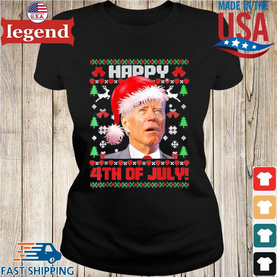 Santa Joe Biden Happy New Year Ugly Christmas Sweater Tank Top