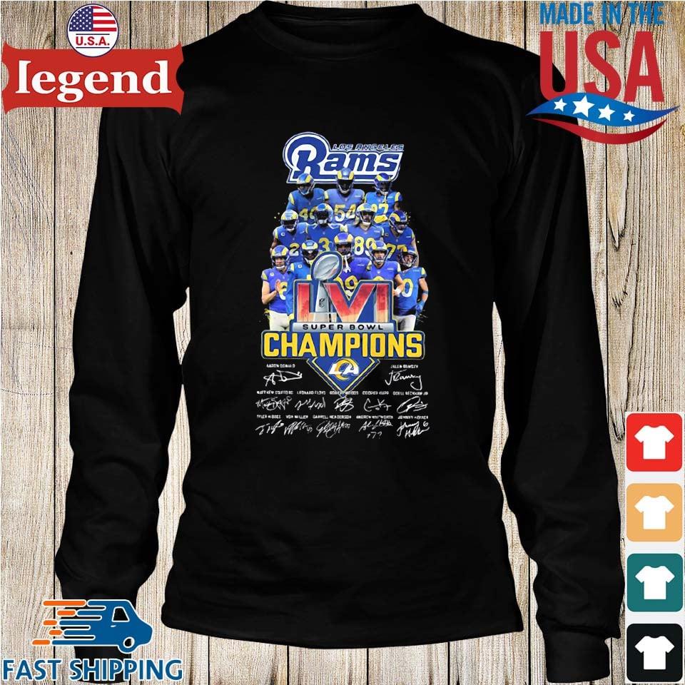 LA Rams Super Bowl LVI Champions signatures 2022 t-shirt, hoodie