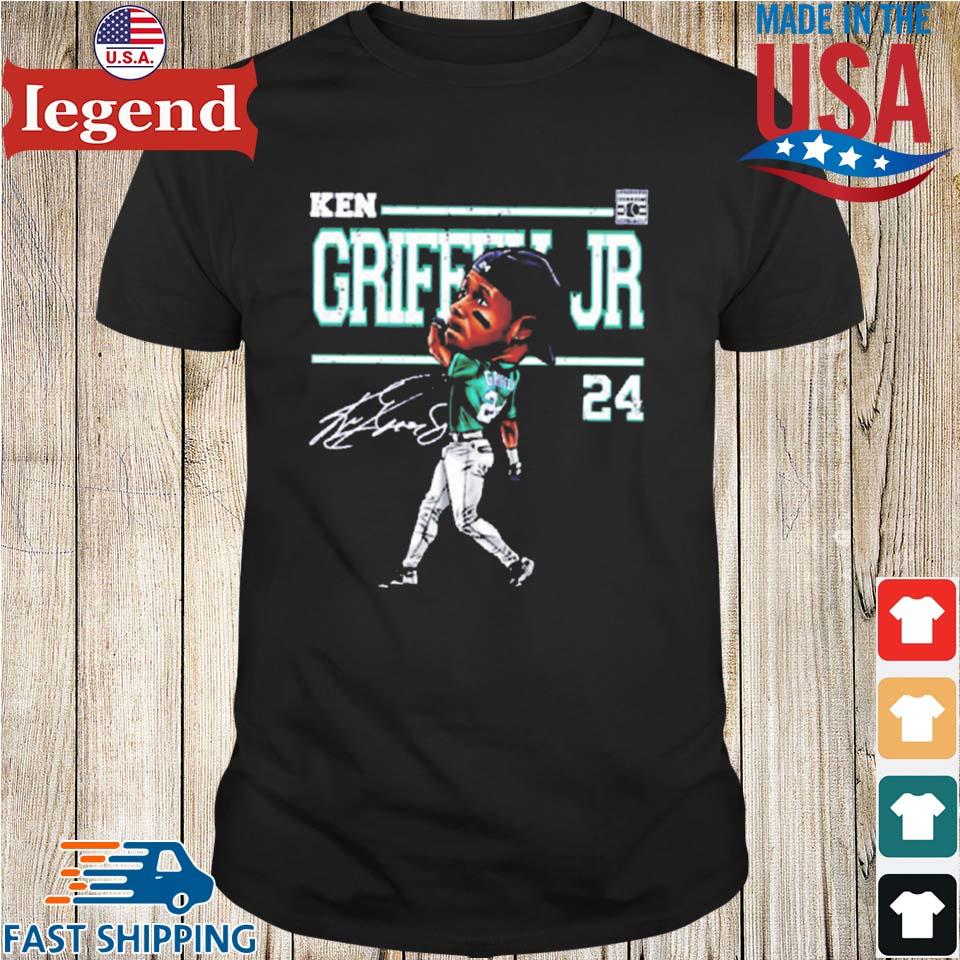  Ken Griffey Jr. Long Sleeve Shirt - Ken Griffey Jr. Seattle  Derby Cartoon : Sports & Outdoors