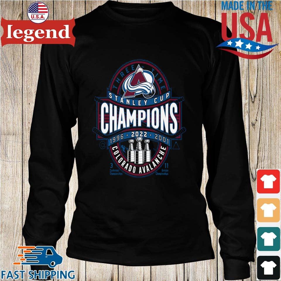 Stanley Cup 3-Time Champions 2022 Colorado Avalanche shirt, hoodie,  sweater, long sleeve and tank top