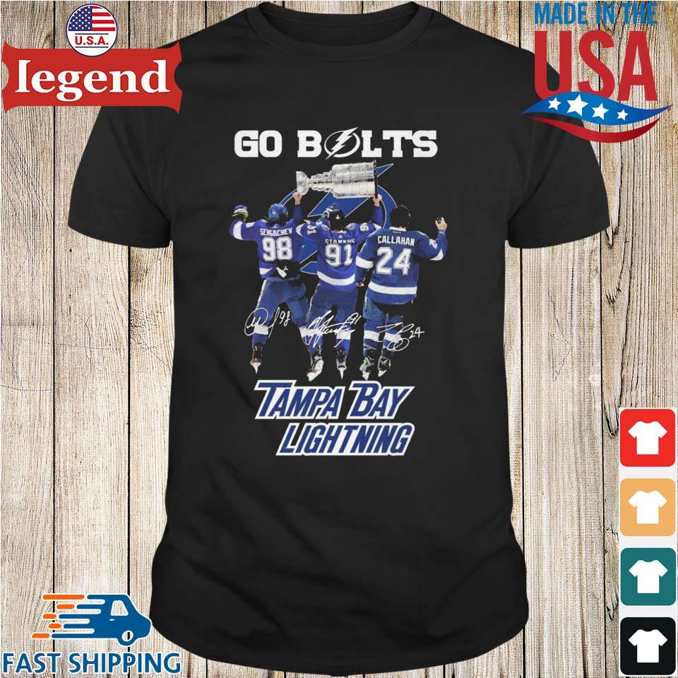 Go Bolts Mikhail Sergachev Steven Stamkos And Ryan Callahan Tampa Bay  Lightning Signatures Shirt - Kingteeshop