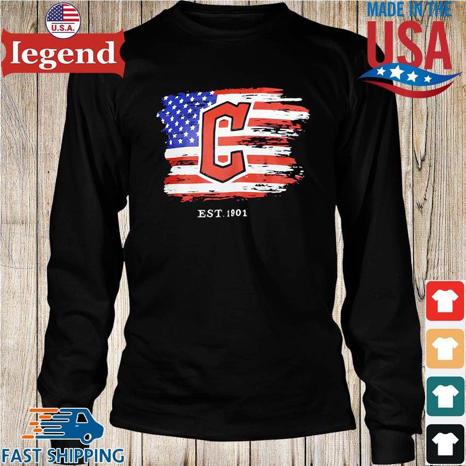 Cleveland Indians American Flag T-Shirt - Kingteeshop