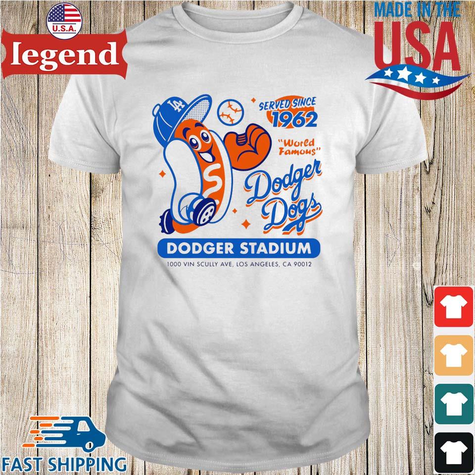 Hot Dog Los Angeles Dodgers Served Since 1962 Dodger Stadium 1000 Vin  Scully Ave Shirt,Sweater, Hoodie, And Long Sleeved, Ladies, Tank Top