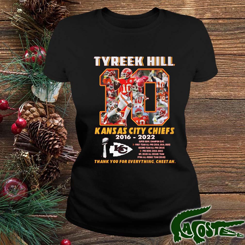 Tyreek Hill Kansas City Chiefs 2016-2022 Thank You For Everything Cheetah  Signature shirt, hoodie, sweater, long sleeve and tank top