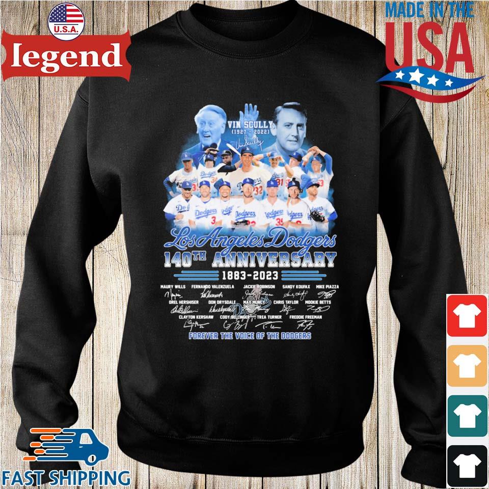 Los angeles dodgers vin scully 1927-2022 forever the voice of the dodgers  signatures shirt, hoodie, longsleeve tee, sweater