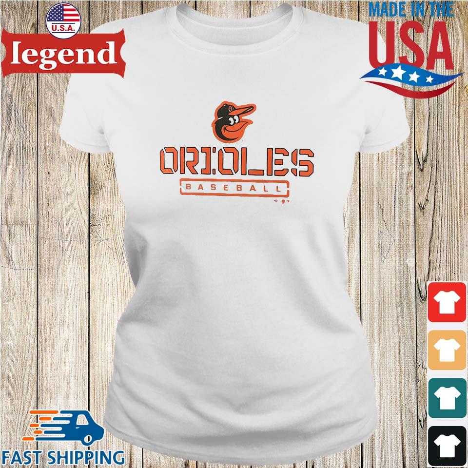 Baltimore Orioles Heather Evanston Stencil Personalized T-Shirt