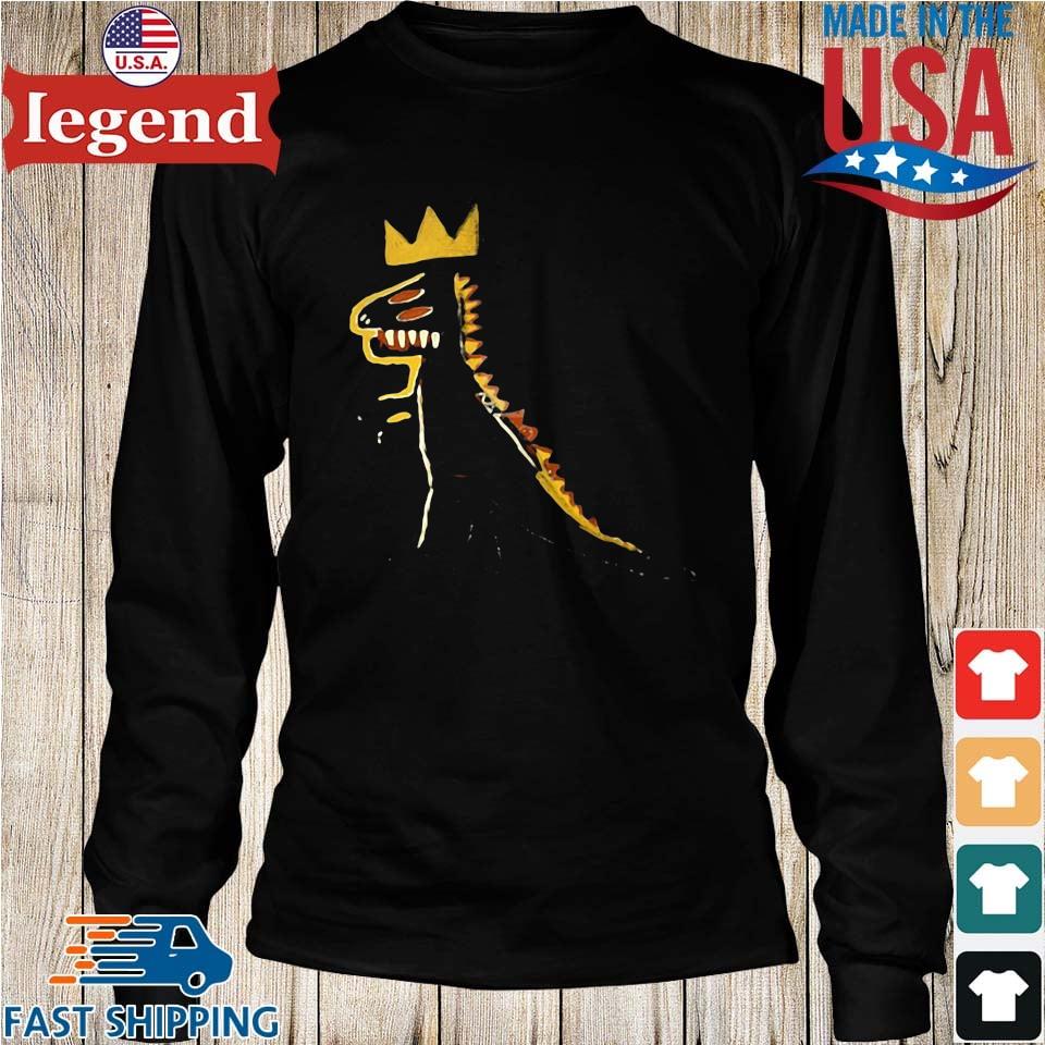 Jean-Michel Basquiat Dinosaur Shirt, Sweatshirt, Custom Ultra Cotton T-Shirt / White / Small