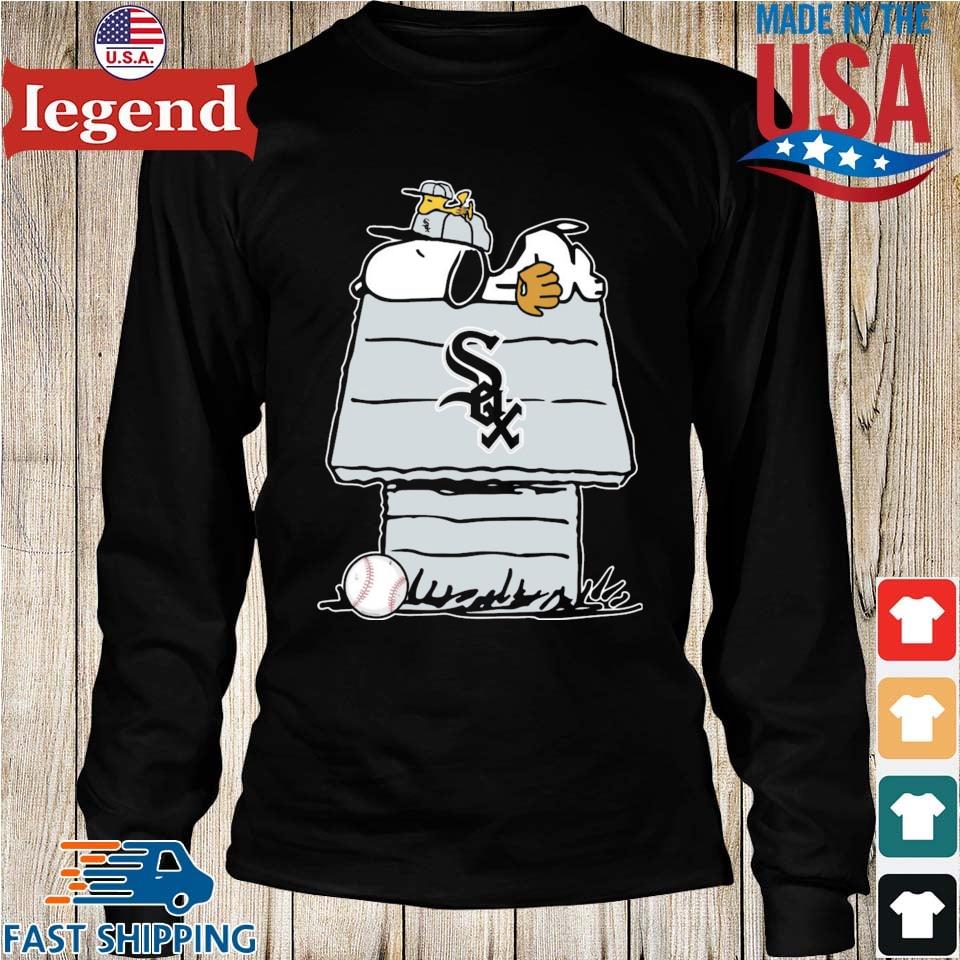 Chicago White Sox Snoopy And Woodstock Resting Together MLB Women's T-Shirt  