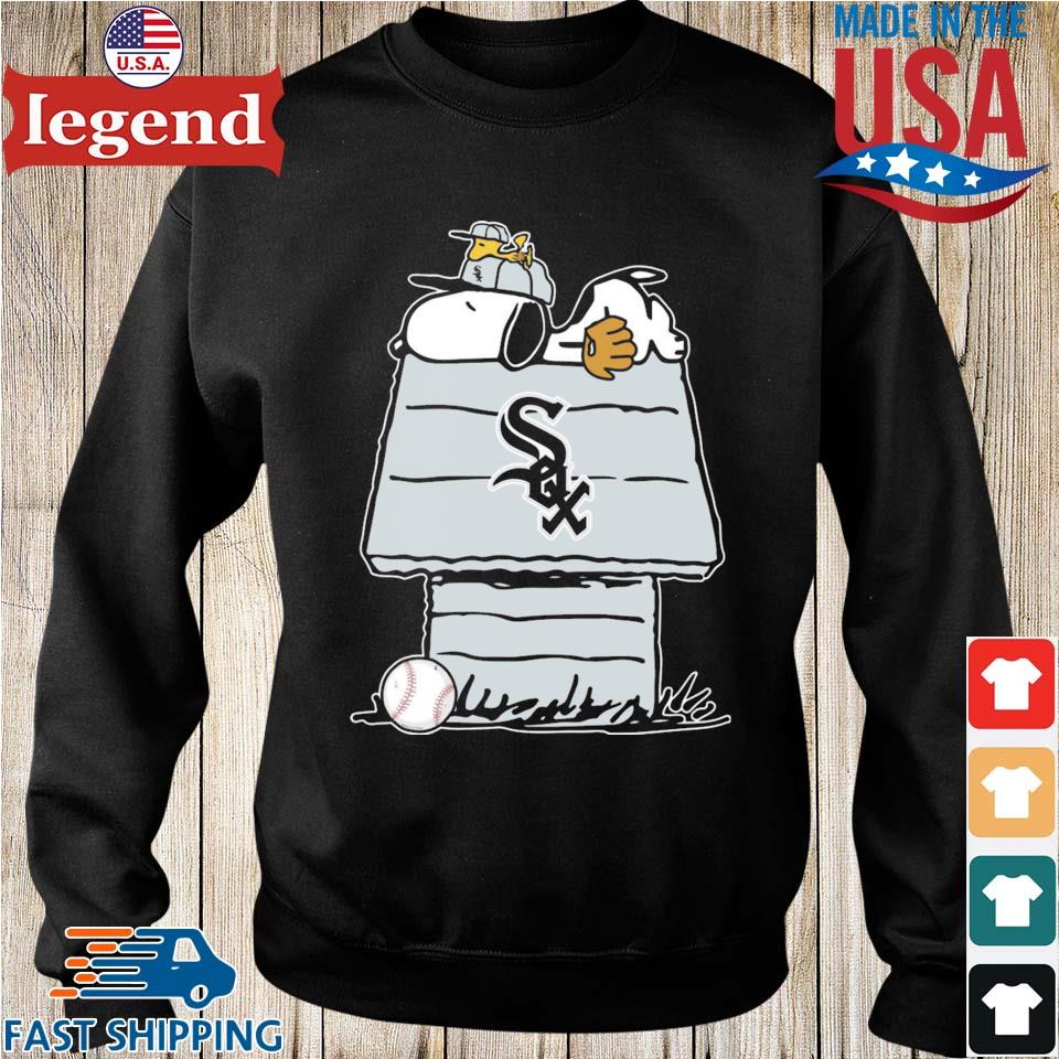 Chicago White Sox Snoopy And Woodstock Resting Together MLB Women's T-Shirt  