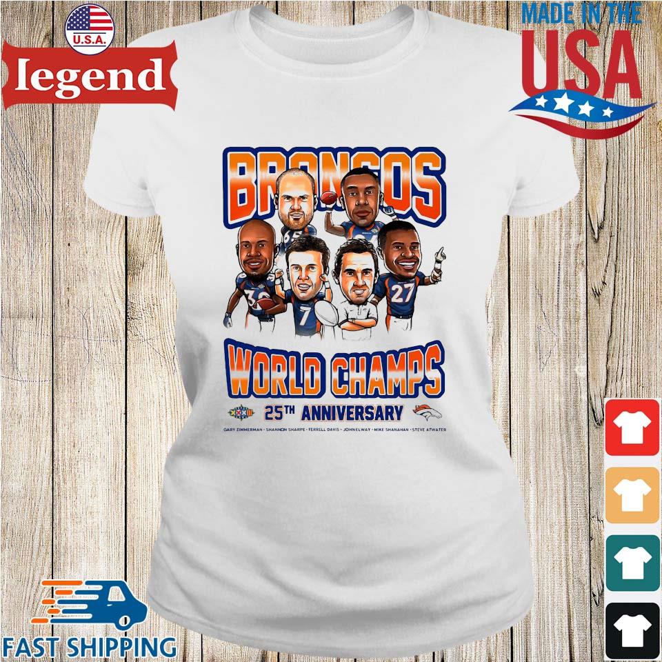 Denver Broncos Broncos World Champs 25th Anniversary Long Sleeves T Shirt,Sweater,  Hoodie, And Long Sleeved, Ladies, Tank Top