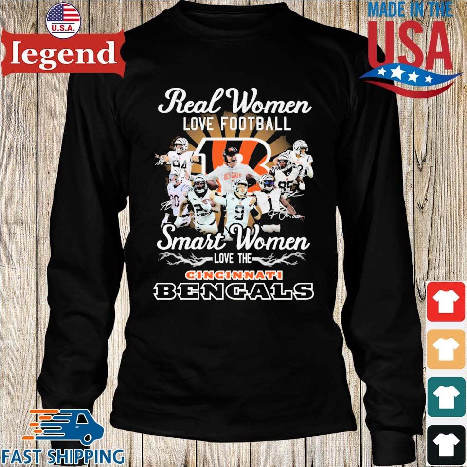 Official Real women love football smart women love the Cincinnati BEngals  signatures shirt, hoodie, sweater, long sleeve and tank top