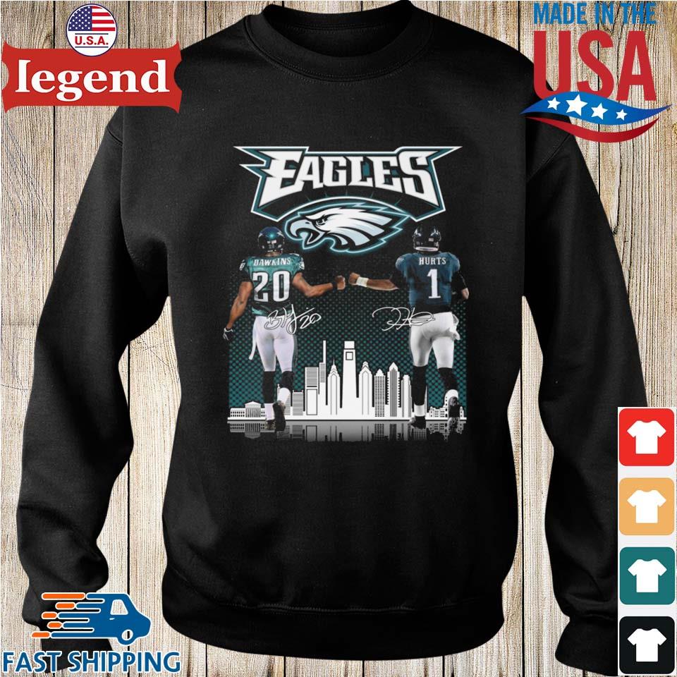 Philadelphia Eagles Brian Dawkins Vs Jalen Hurts Philadelphia City  Signatures Shirt, hoodie, sweater, long sleeve and tank top