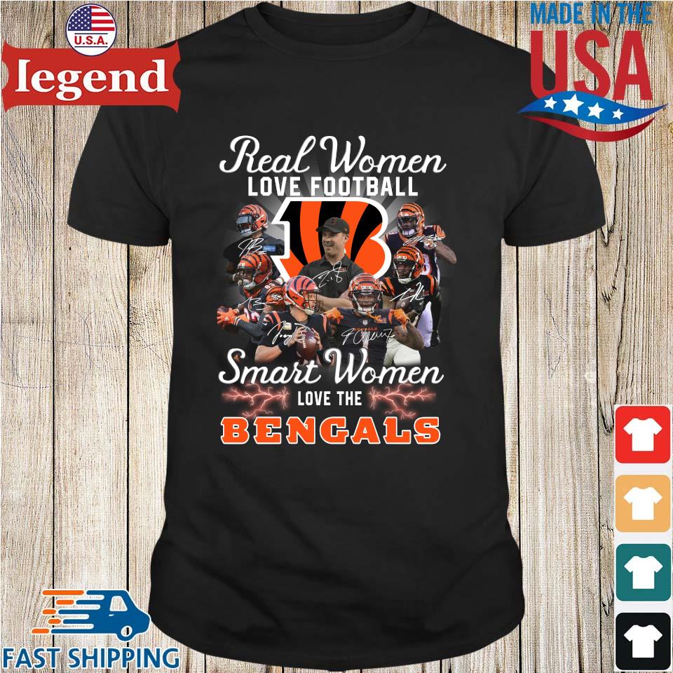 Official Real women love football smart women love the Cincinnati BEngals  signatures shirt, hoodie, sweater, long sleeve and tank top