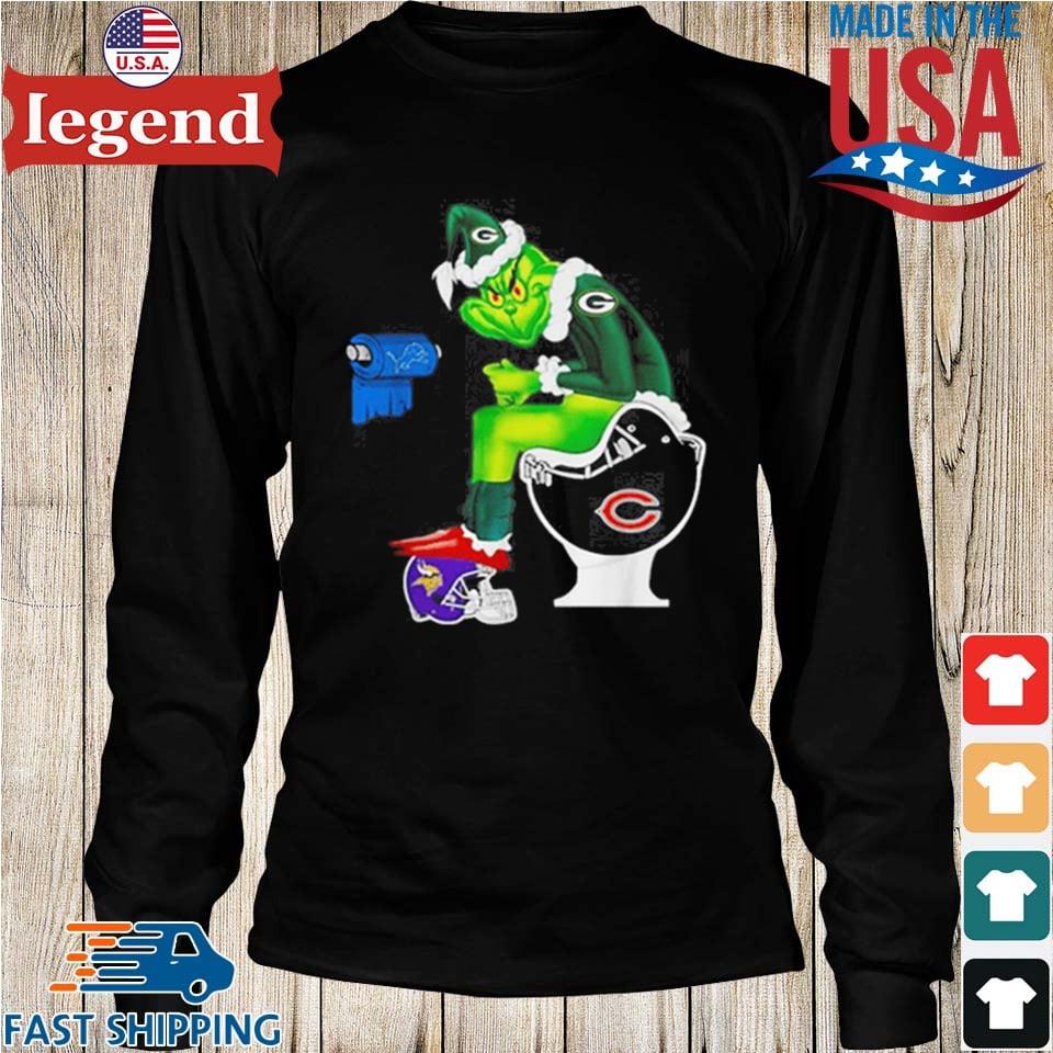 The Grinch Minnesota Vikings Shit On Toilet Green Bay Packers Christmas  Shirt, hoodie, sweater, long sleeve and tank top