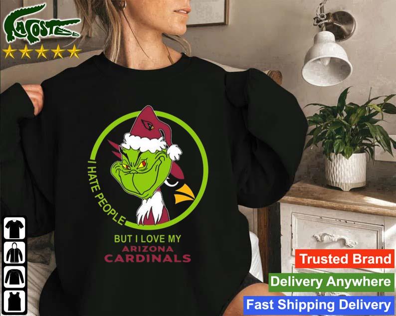 Arizona Cardinals NFL Christmas Santa Grinch I Hate People But I Love My  Favorite Football Team T-Shirt - Binteez