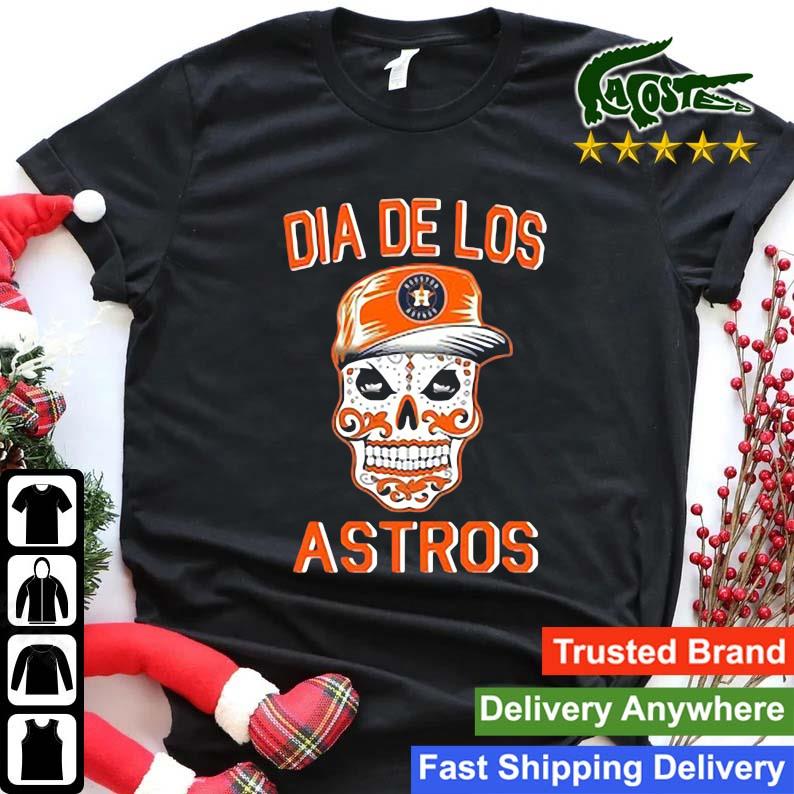 Dia De Los Astros Shirt - Astros Skull Baseball Short Sleeve Sweater