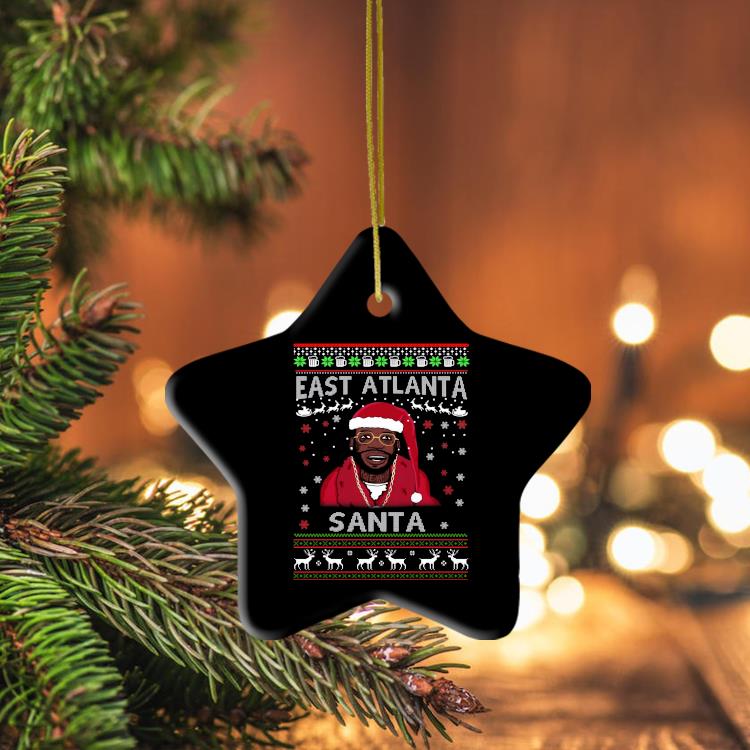 Gucci Mane East Atlanta Santa Ugly Christmas Ornament,Sweater, Hoodie, And  Long Sleeved, Ladies, Tank Top