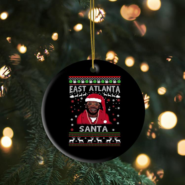 Gucci Mane East Atlanta Santa Ugly Christmas Ornament Sweater Hoodie And Long Sleeved Ladies Tank Top