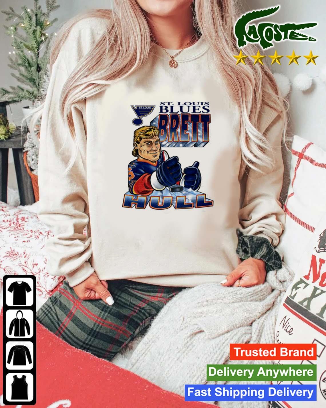 Hockey Retro Caricature Brett Hull St. Louis Blues Shirt,Sweater, Hoodie,  And Long Sleeved, Ladies, Tank Top