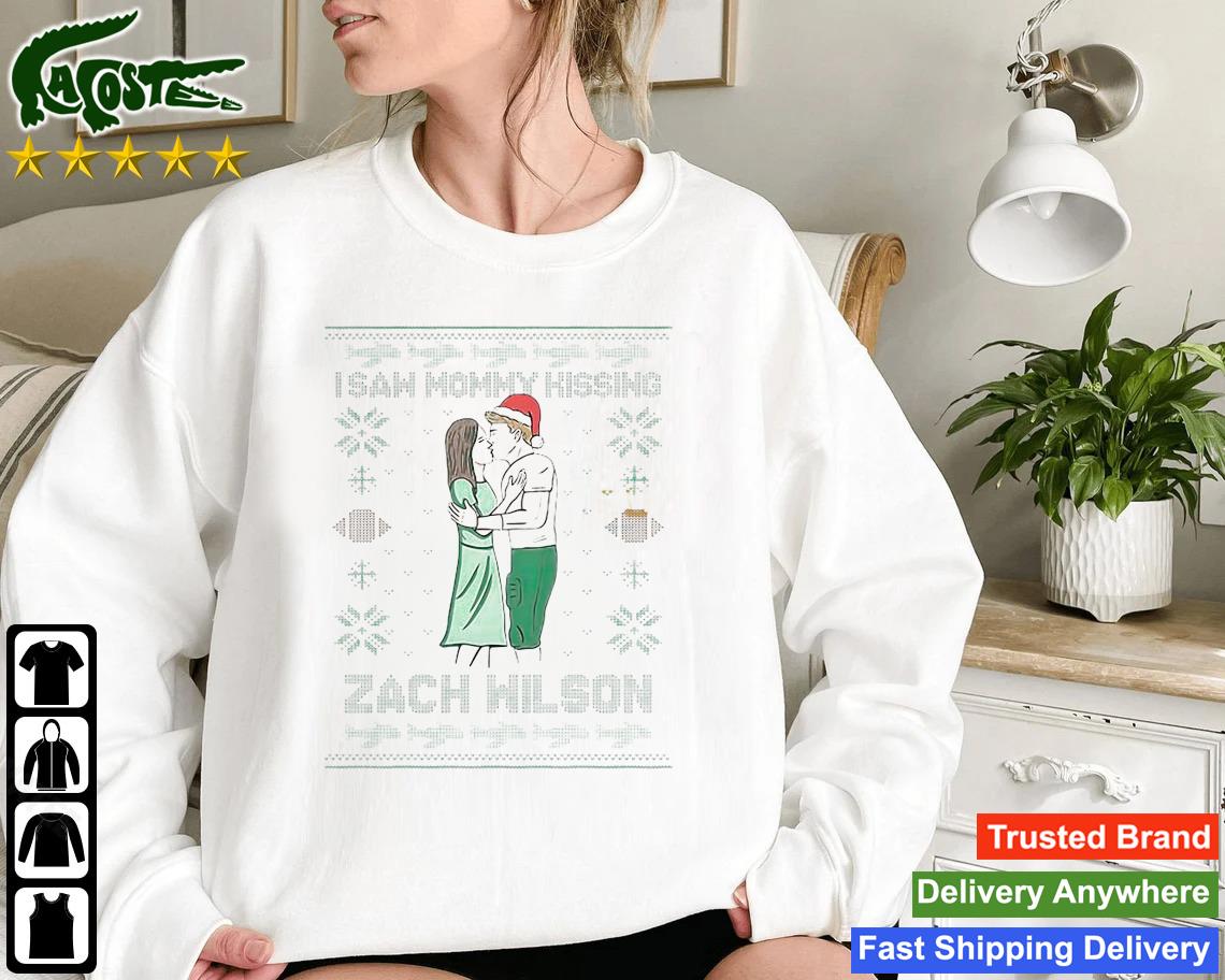 I Saw Mommy Kissing Zach Wilson Christmas Sweatshirt