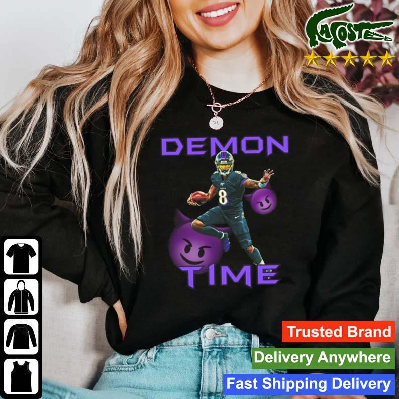 Lamar Jackson Demon Time Baltimore Ravens shirt, hoodie, sweater and long  sleeve